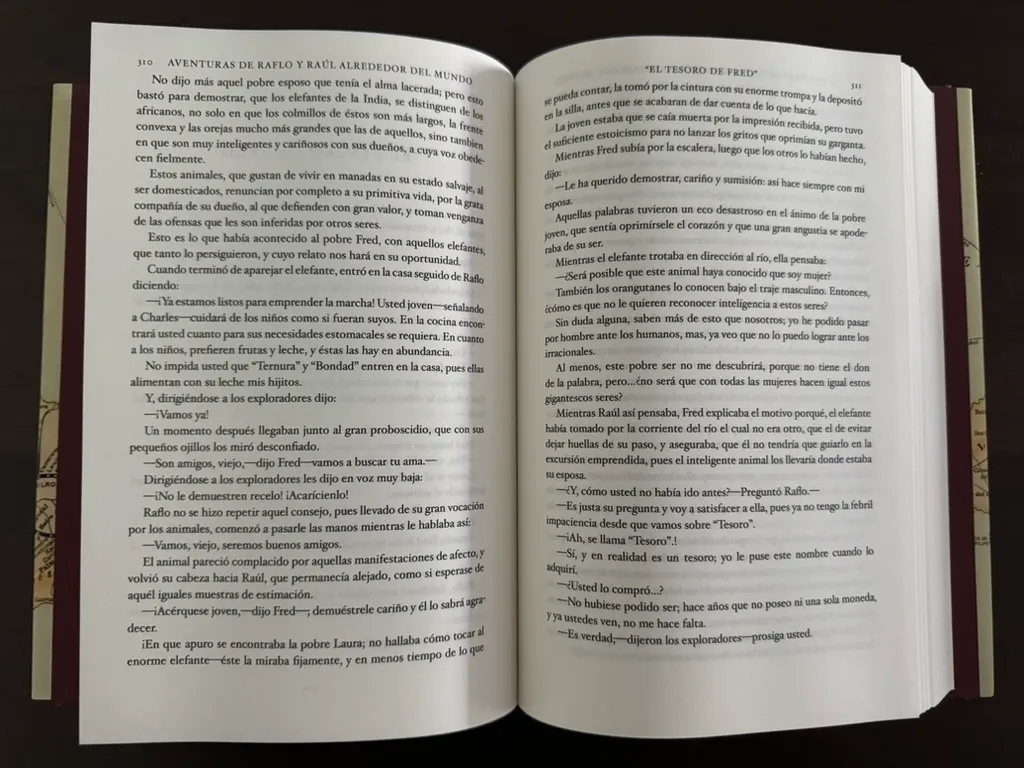 El libro abierto en las páginas 310 y 311